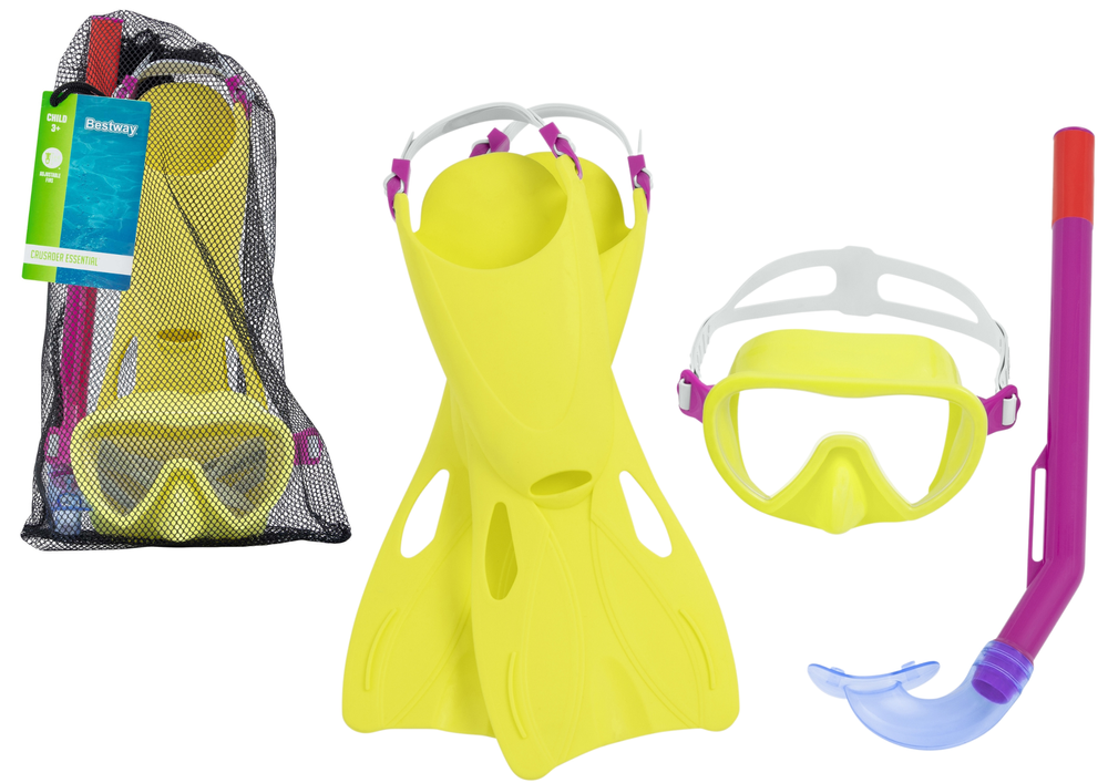 Yellow snorkeling set: mask, fins, snorkel Bestway 25039