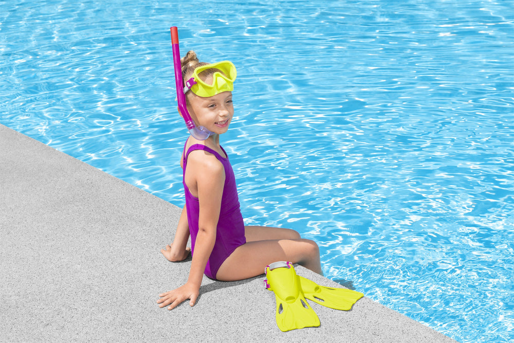 Yellow snorkeling set: mask, fins, snorkel Bestway 25039 (2)
