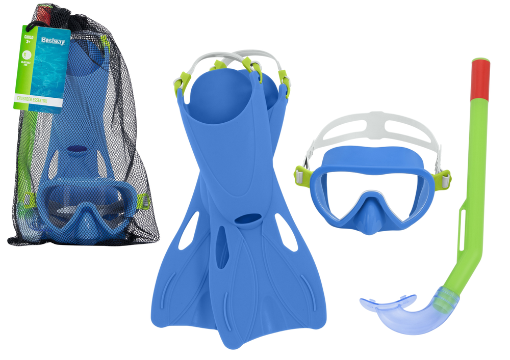 Blue Mask Diving Set, Fins, Snorkel Bestway 25039
