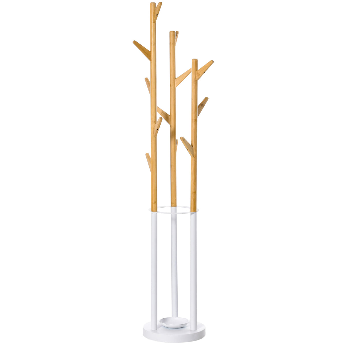 Coat rack, clothes stand with 12 hooks and umbrella stand, tree-shaped coat rack, modern jacket stand for