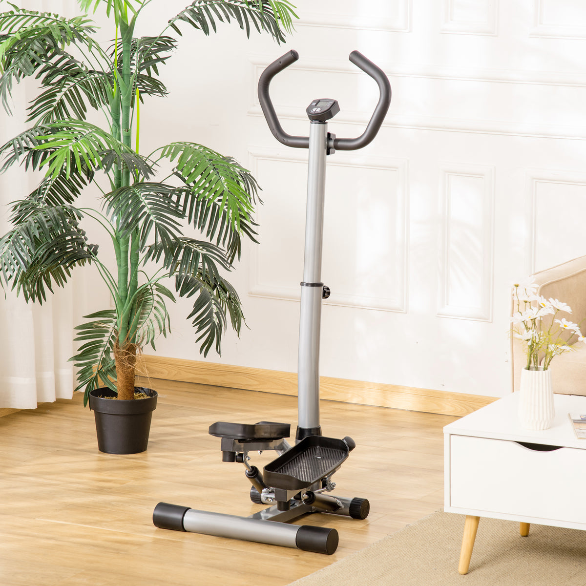 Stepper home trainer for home use with LCD screen, adjustable speed, metal ABS, 55 x 53 x 118-128 cm (2)