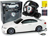Remote-controlled BMW M3 White 2.4G Steering Wheel Remote 1:18 Sound Lights
