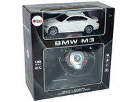 Remote-controlled BMW M3 White 2.4G Steering Wheel Remote 1:18 Sound Lights (5)