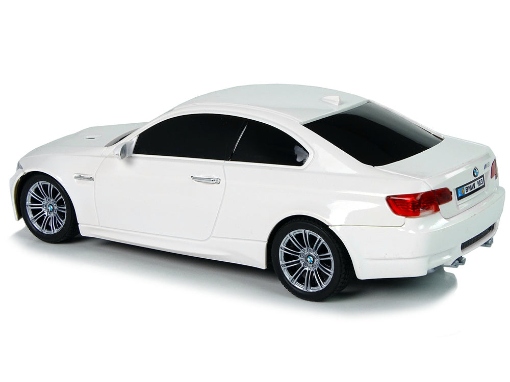 Remote-controlled BMW M3 White 2.4G Steering Wheel Remote 1:18 Sound Lights (3)