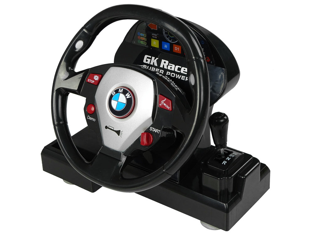 Remote-controlled BMW M3 White 2.4G Steering Wheel Remote 1:18 Sound Lights (6)