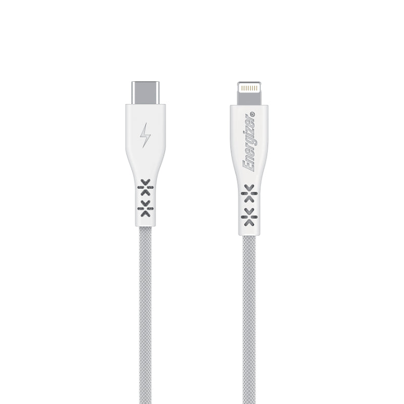Energizer HardCase - USB-C to Lightning charging cable with MFi certification 1.2m (white)