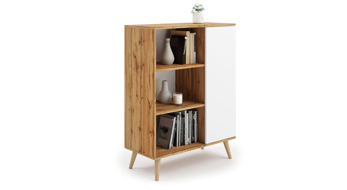 Bookcase Fondi - wooden legs