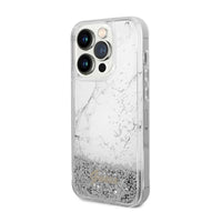 Guess Liquid Glitter Marble - case for iPhone 14 Pro Max (white) (2)