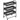 Kitchen trolley, 3 baskets, 4 castors, metal, black