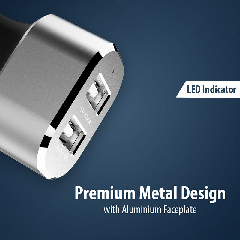 Crong Power 24W Car Charger - 2xUSB 2.4A Car Charger (Aluminum) (2)