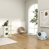Rattan cat house with cushion, cat bed, cat cave with raised feet, natural, Ø52 x 58 cm (7)