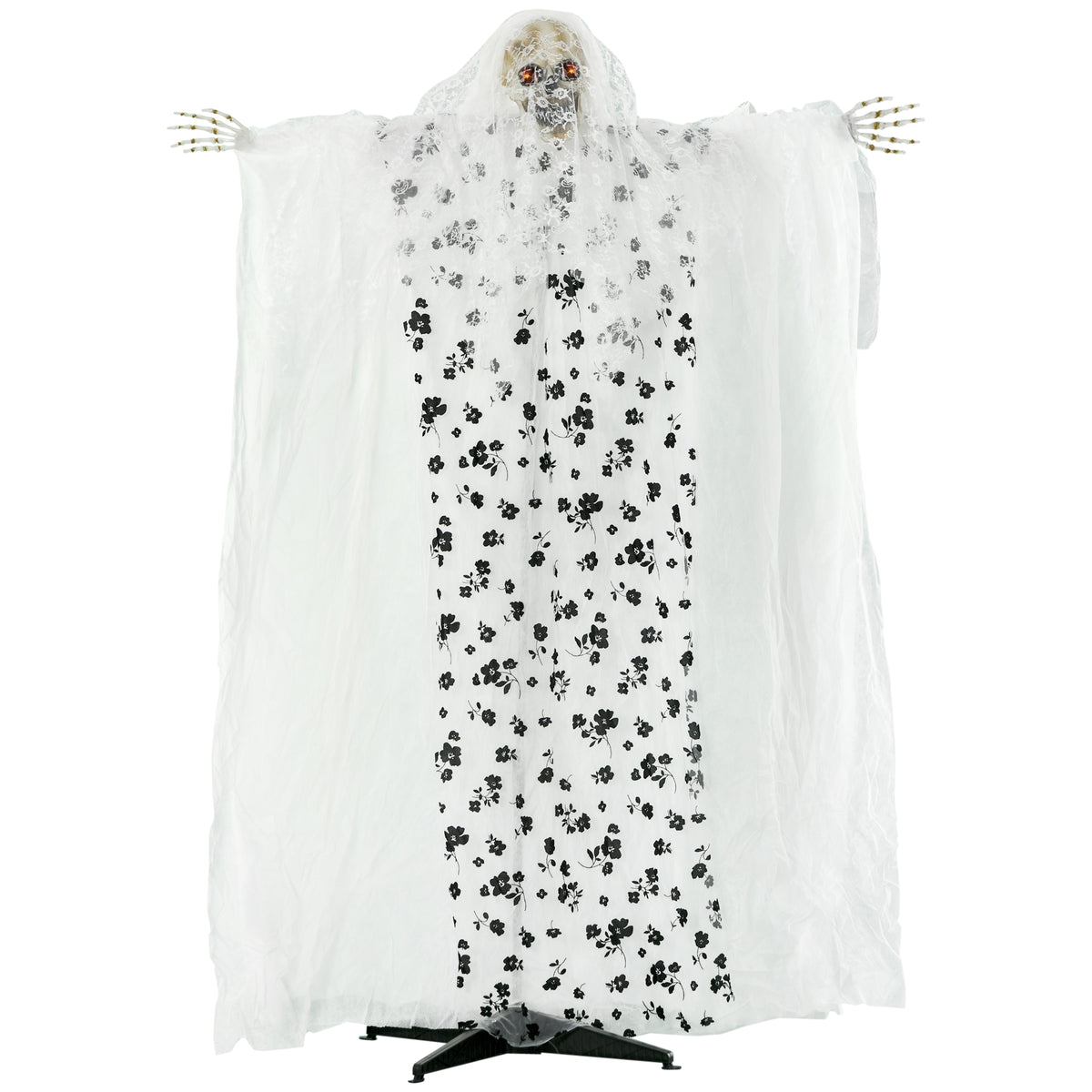Halloween ghost bride decoration, screams & glowing eyes, motion-activated, 170cm tall, indoor