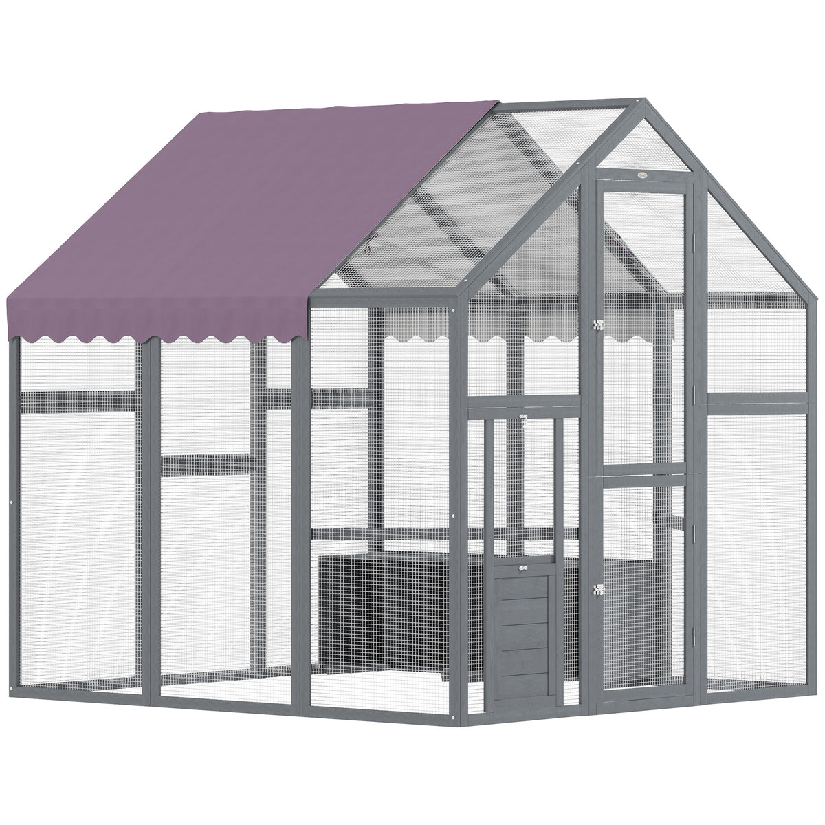 Chicken run, chicken coop with waterproof roof, 2 nesting boxes, 2 roosting bars, for 6-8 chickens, approx. 1.7
