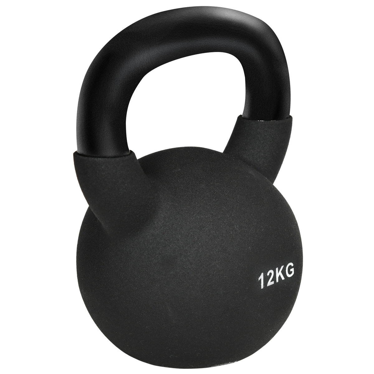 Kettlebell, 12 kg, vinyl coated, steel, black, 20 x 13 x 22 cm