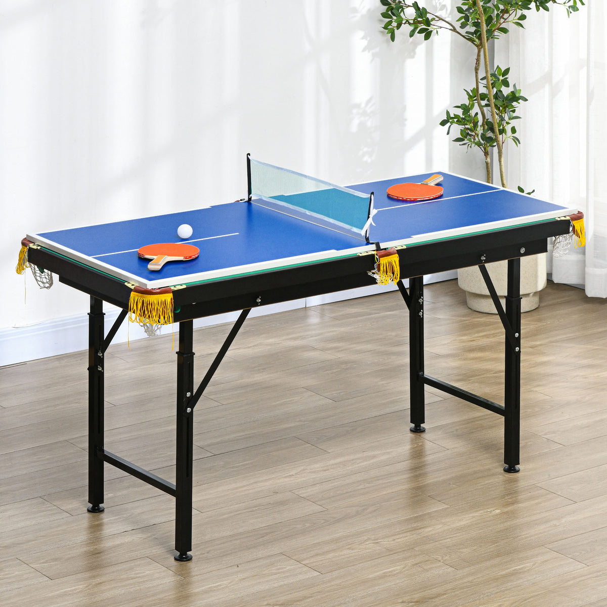 2-in-1 pool table, table tennis table, with accessories, 140x63x80cm, blue/green (2)