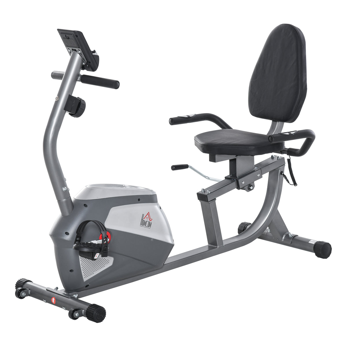 Recumbent exercise bike with LCD display, 8-level adjustable magnetic resistance, recumbent home trainer with