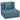 Convertible sleeper armchair, recliner, guest bed. Removable cover, 70 cm x 70 cm x 61 cm, dark blue