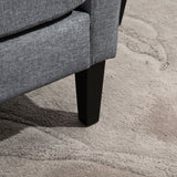 Single armchair, recliner, upholstered armchair with wooden legs, linen-look fabric, 66 x 72 x 74 cm, light grey (9)