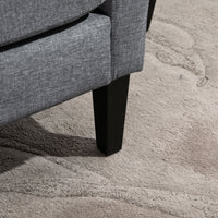 Single armchair, recliner, upholstered armchair with wooden legs, linen-look fabric, 66 x 72 x 74 cm, light grey (9)