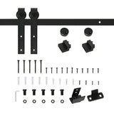 200 cm complete sliding door set, sliding door hardware with floor guide, sliding door rail, rollers, sliding (10)