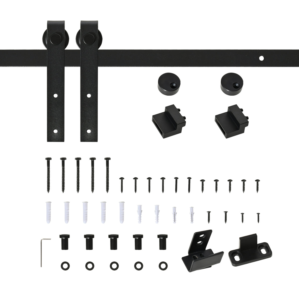 200 cm complete sliding door set, sliding door hardware with floor guide, sliding door rail, rollers, sliding (10)