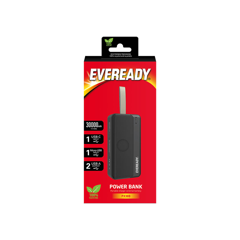 Eveready PX30B - Power bank 30,000 mAh 2x USB-A (black) (3)