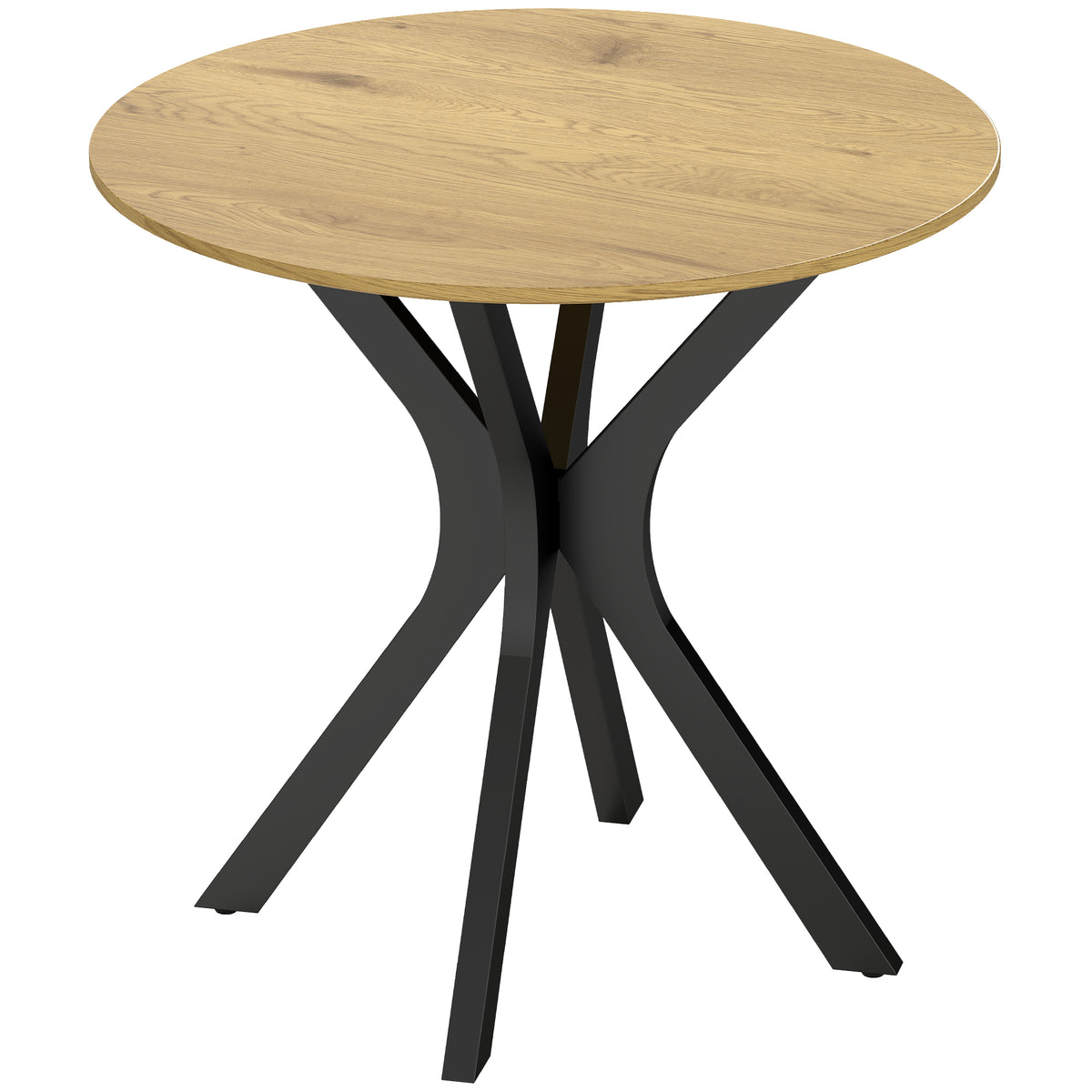 Dining table, kitchen table, round table, modern design, 78 cm x 78 cm x 75 cm, natural wood
