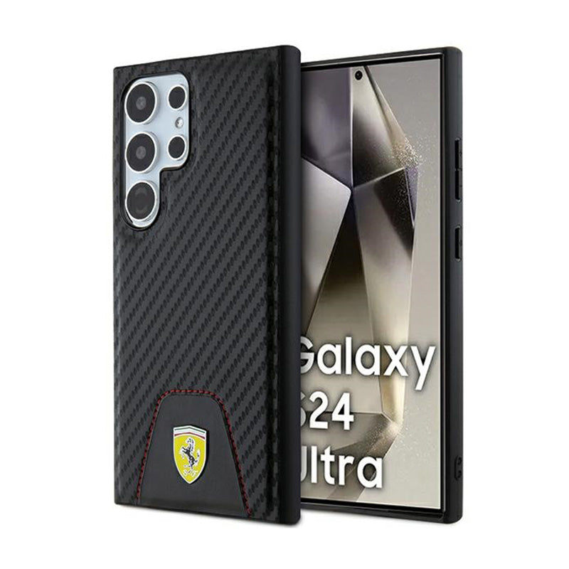 Ferrari Carbon Stitched Bottom - case for Samsung Galaxy S24 Ultra (black)