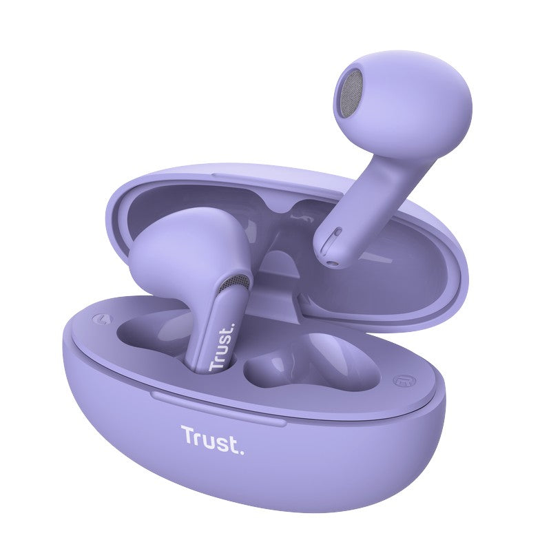 Trust Yavi - TWS Bluetooth Wireless Earphones with Charging Case and ENC (Purple)