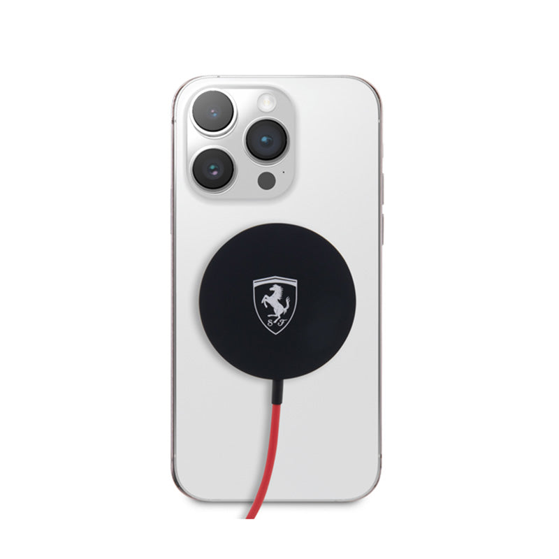 Ferrari MagSafe Shield Logo - 15W MagSafe Wireless Charger (Black) (2)