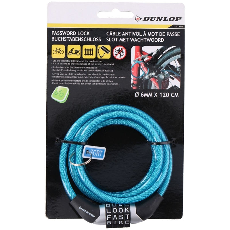 Dunlop - Combination bike lock (blue) (2)