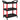 3-tier tool cart, side handles, wheels, plastic, red