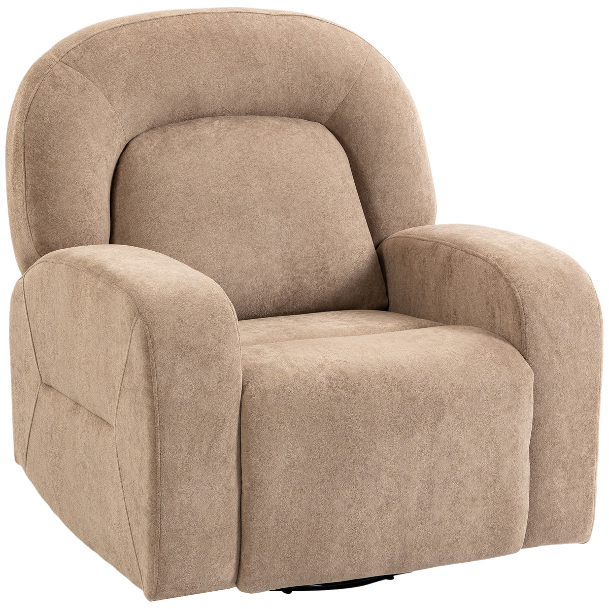 Recliner chair, 360° swivel recliner with cloud-soft velvet fabric, wide seat, for living room, khaki