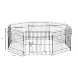 Puppy Playpen 8-Piece Puppy Enclosure with 8 Grid Panels, Door, Protective Tarp, Exercise Pen, 61cm High, Puppy (3)