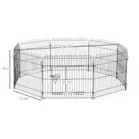 Puppy Playpen 8-Piece Puppy Enclosure with 8 Grid Panels, Door, Protective Tarp, Exercise Pen, 61cm High, Puppy (3)