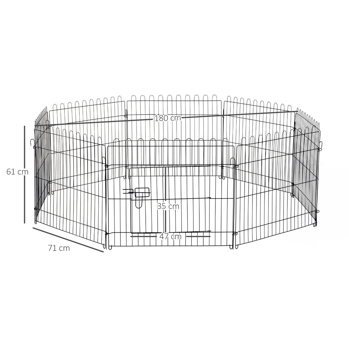 Puppy Playpen 8-Piece Puppy Enclosure with 8 Grid Panels, Door, Protective Tarp, Exercise Pen, 61cm High, Puppy (3)