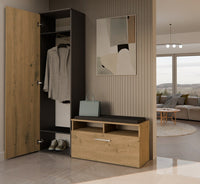 Kleiderschrank DUO ANTHRAZIT EICHE ARTISAN – Produktabbildung 5