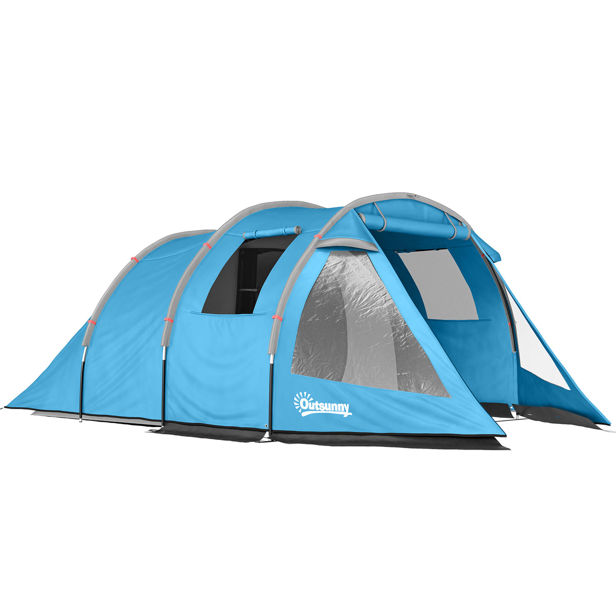 Camping tent trekking tent tent, weather-resistant, 2 rooms, 475 x 264 cm width x 172, blue