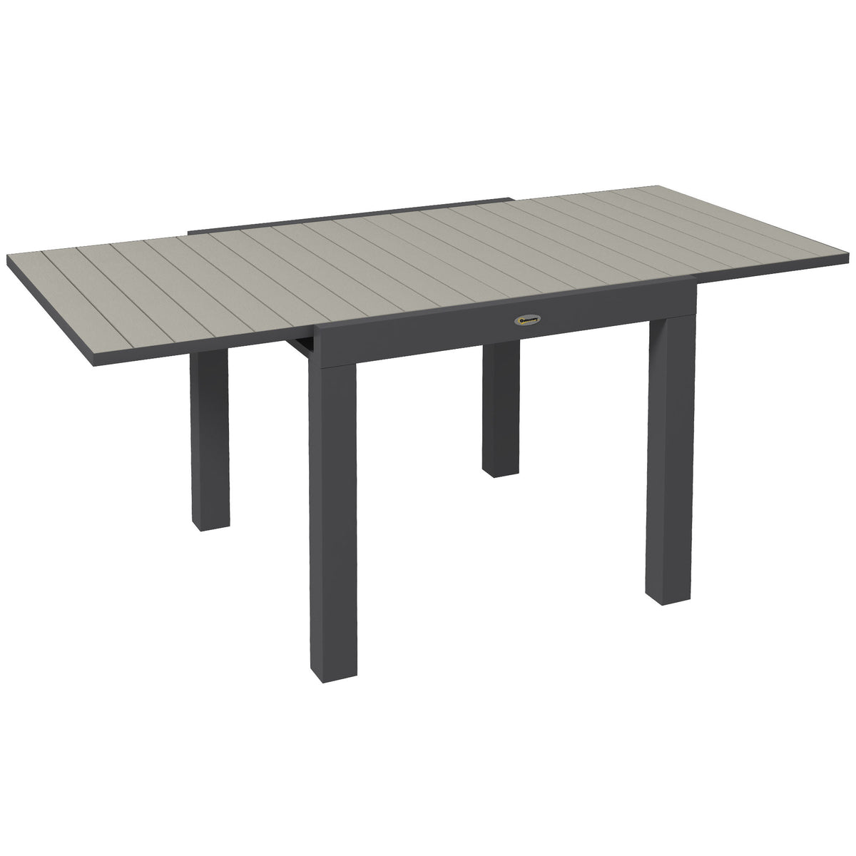 Garden table outdoor table, weather-resistant, 162 x 80 x 75 cm, grey