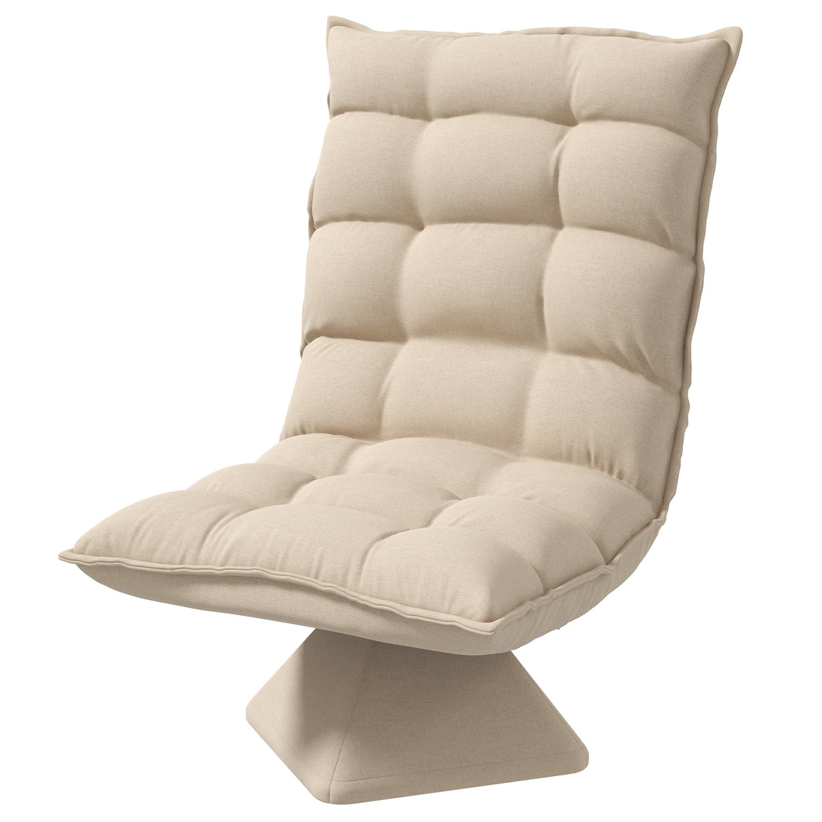 Recliner reading chair, swivel, linen look, 62 cm x 70 cm x 95 cm, beige