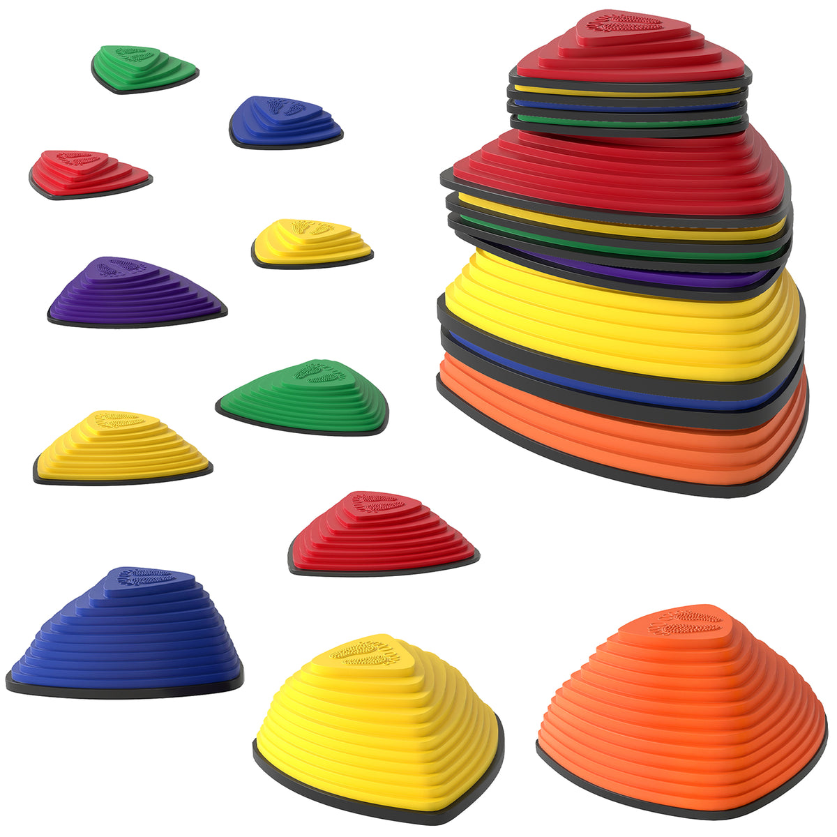 11-piece stepping stone set, non-slip design, for indoor & outdoor use, stackable, colorful