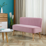 2-seater fabric sofa couch upholstered sofa lounge sofa wide pink (10)