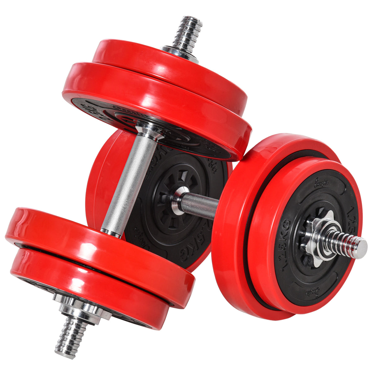 20/30KG Dumbbell Set 2-in-1 Adjustable Dumbbells & Barbells Weightlifting for Home Fitness Muscle Red+Black 21.5