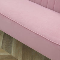 2-seater fabric sofa couch upholstered sofa lounge sofa wide pink (8)