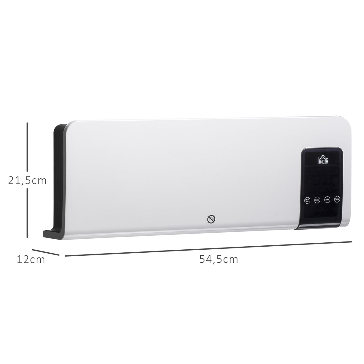 Electric heater, wall-mounted, oscillation function, 2 modes, timer, LED display, white (3)