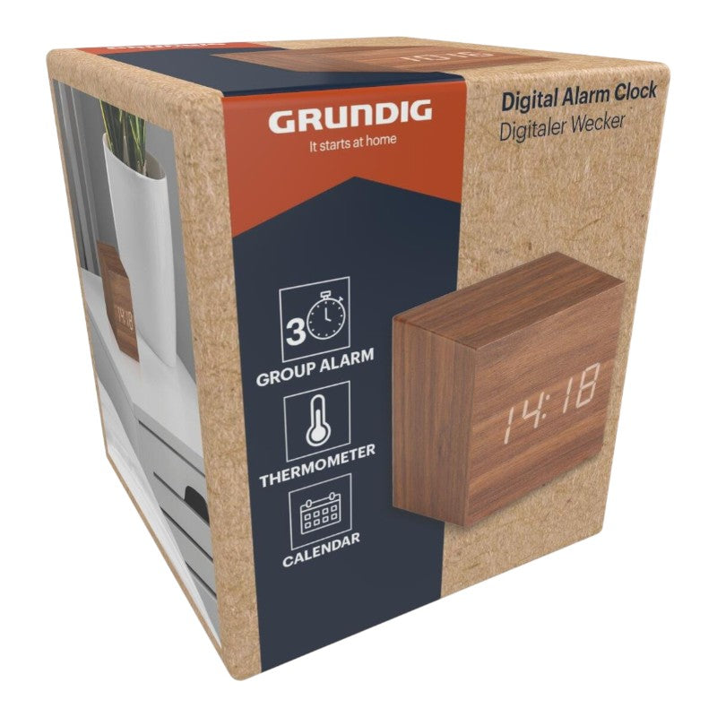 Digital Alarm Clock DARK BROWN