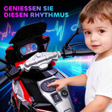 Electric motorcycle for children aged 18-36 months, ride-on vehicle, training wheels, lights, music, plastic (7)