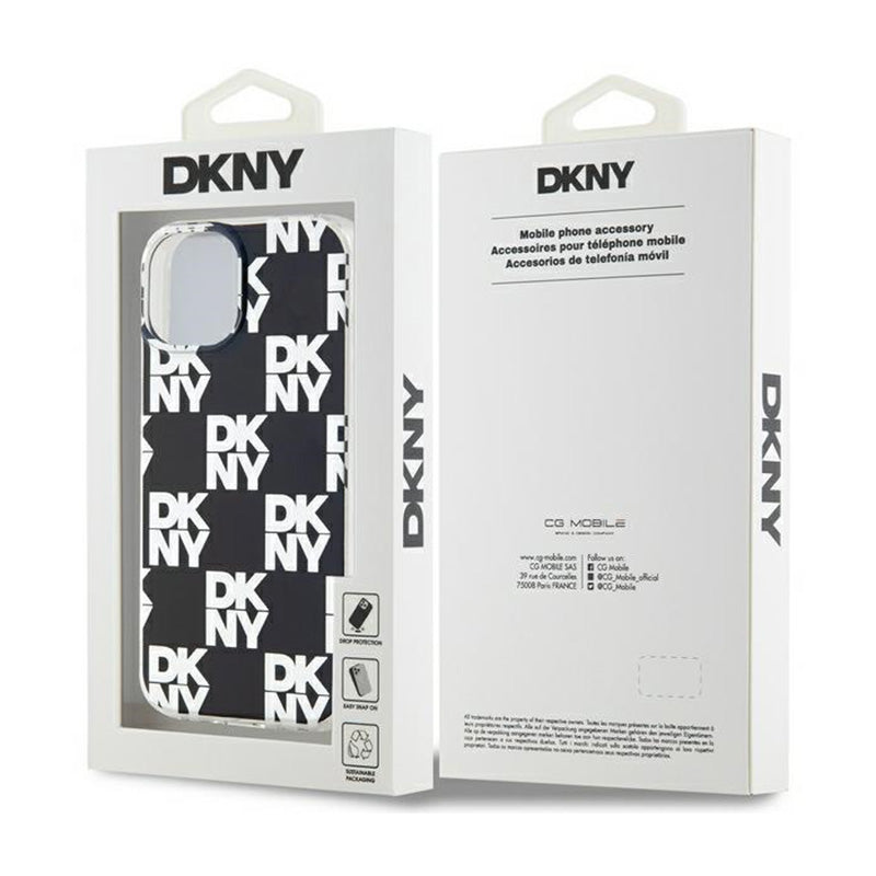 DKNY IML Checkered Mono Pattern - Case for iPhone 15 Plus / 14 Plus (Black) (8)