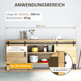 200 cm sliding door complete set, sliding door system with floor guide, sliding door track, rollers, carbon (4)