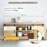 200 cm sliding door complete set, sliding door system with floor guide, sliding door track, rollers, carbon (4)